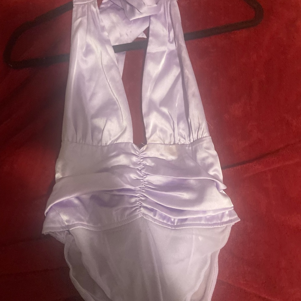 Purple backless bodysuit
